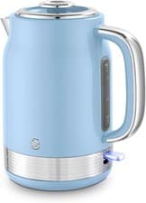 Image of SWAN SK19025BLU RETRO 1.7 LITRE 3KW CORDLESS KETTLE IN BLUE
