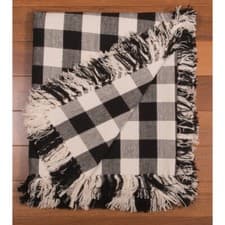 Image of New Farmhouse BLACK WHITE BUFFALO CHECK THROW Woven Afghan Blanket