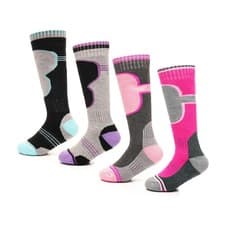 Image of New Ladies *4 Pair Value Pack* Thermal Padded Ski Socks Knee Length Size UK 4-8