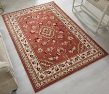 Image of ROSE PINK TRADITIONAL RUG SHERBORNE SMALL - EXTRA LARGE CLASSIC DESIGN BRAND NEW