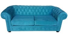 Image of Venus Chesterfield Velour Fabric Sofa Bed 2 Seater 3 Seater Grey Teal Cream 