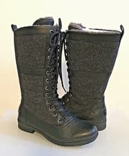 Image of UGG ELVIA TALL BLACK WATERPROOF LACE UP BOOT US 11 / EU 42 / UK 9.5 - NEW