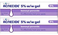 Image of Acnecide 5% Gel Benzoyl Peroxide - Acne Treatment & Spots - 30g x 2