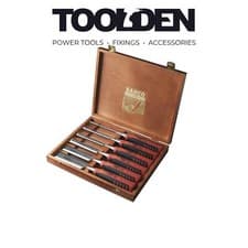 Image of Bahco 424P-S6 Bevel Edge Chisel Set in Wooden Box 6pcs