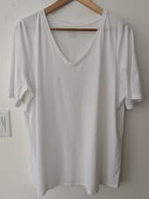 Image of Lane Bryant Perfect Sleeve V-Neck Tee White Plus size 14/16