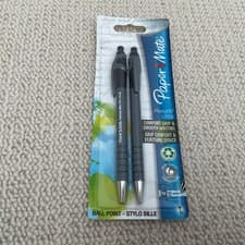 Image of 2 Pack Paper Mate Flex Grip Ultra Ball Point Stylo Blue Sealed Carded Packet