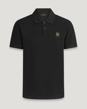 Image of BELSTAFF PHOENIX PATCH PIQUE COTTON POLO SHIRT IN BLACK SMALL RRP £95 BNWT