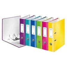Image of Leitz Wow 180 Lever Arch File 80mm A4 Assorted (Pack of 10) 10051099