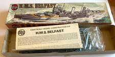 Image of Airfix HMS Belfast 1/600 scale 04212-3 Model Kit unmade sealed contents 1976