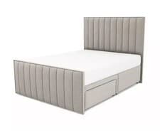Image of DFS Lucine Opulence Velvet Mink King Size Bed with Two Drawers RRP £1149 New