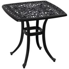 Image of Outsunny Cast Aluminium Bistro Table with Umbrella Hole, Bronze Tone