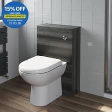 Image of 500mm Bathroom Toilet Back To Wall BTW Furniture Unit Pan Soft Close Seat Grey