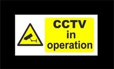 Image of CCTV In Operation sign or sticker - 200mmx100mm. Security, Closed Circuit TV