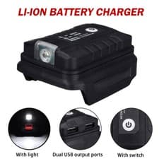 Image of For Bosch 18V Battery Converter USB Battery Power Source Charger Adapter w/ LED