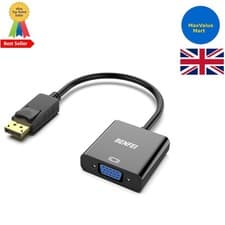 Image of DisplayPort to VGA Male-Female Adapter - Gold-Plated, Ideal for Home or Office