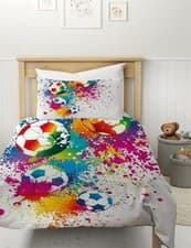Image of Kids Single Duvet Cover Set with 1-Pillowcase 135x200cm 3D Football Print NEW