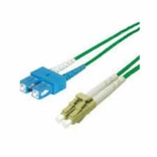 Image of 1M OM3/4 50/125 LC-SC DLX FIBRE OPTIC CABLE - AQUA GREEN