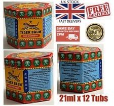 Image of 🇬🇧12 X Red Balm Tiger 21ml Large Headache, Muscle Aches And Pains Relief