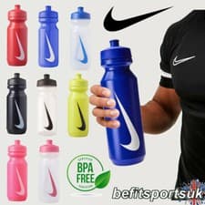 Image of NIKE SPORTS WATER BOTTLE GYM FOOTBALL DRINKS FLASK SQUEEZE BIG MOUTH BPA FREE