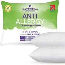 Image of Anti Allergy Pillows 2 Pack - Allergy UK Approved Medium Support Bac