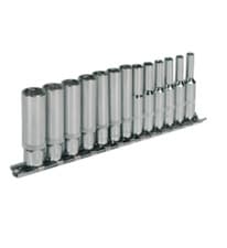 Image of Sealey Socket Set 13pc 1/4"Sq Drive 6pt Deep Wall Drive Metric AK2692 C8- BWR