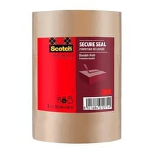 Image of Scotch Secure Seal Packaging Tape Brown 50 mm x 66 m 3 Standard,