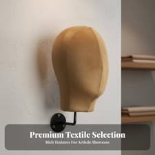 Image of Wall-Mounted Mannequin Head Multi-Color Options Velvet Hat Holder Luxury Look