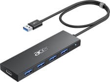 Image of Acer USB Hub 3.0 4-Port Ultra Slim Adapter with Powered Type-C 60cm Black
