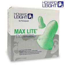 Image of 400 SOFT FOAM EAR PLUGS, 200 PAIRS OF HOWARD LEIGHT MAX LITE EARPLUGS - SNR 34dB