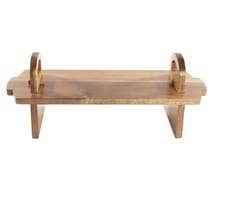 Image of Serving Platter Acacia Wood Raised Serving Board Cupcakes Cheese Desserts Small