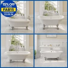 Image of Traditional Freestanding Bath Roll Top Acrylic Baths Double Ended Slipper White