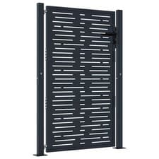 Image of Garden Gate Patio Gate Fence Gate Fence Anthracite Steel Square Design vidaXL