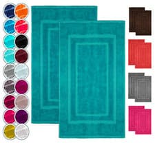 Image of 2X Super Absorbent Bath Mats 1000GSM 100% Pure Cotton Shower Bathroom Foot Towel
