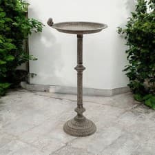 Image of 64cm Solid Wrought Cast Iron Elegant Bird Bath on Stand 3kg unit weight