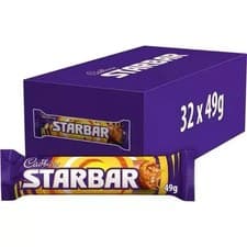 Image of Cadbury Starbar Chocolate 49g Bars Full Box of 32 Bars