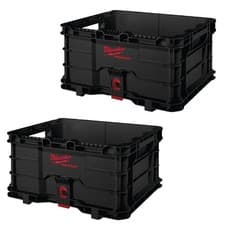 Image of Milwaukee PACKOUT Crate Modular Storage Heavy Duty Boxes Twin Pack - 4932471724