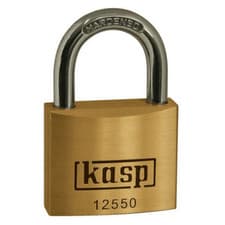 Image of KASP 50mm PREMIUM Brass Security Hardened Shackle Padlock Bag/Luggage K12550D