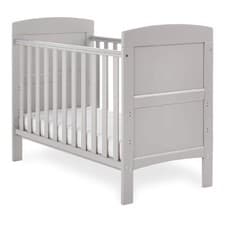 Image of Obaby Grace Mini Cot Bed - Converts From Baby Cot to Toddler Bed - Warm Grey