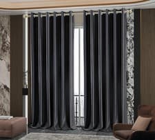 Image of 100% Blackout Curtains Pair Thick Thermal Insulated Eyelet Ring Top Ready Made