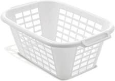 Image of Addis Rectangular Laundry Basket Washing Clothes Storage White Plastic 40L