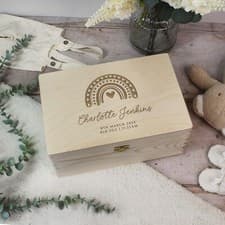 Image of Personalised New Baby Keepsake Memory Box Luxury Wooden Baby Shower Gift