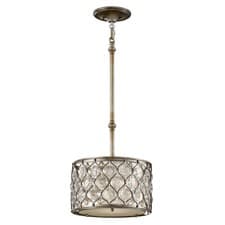 Image of 1 Bulb Ceiling Pendant Light Fitting Burnished Silver LED E27 60W Bulb