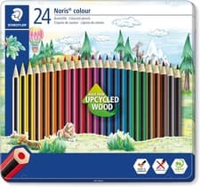 Image of STAEDTLER 185 M24 Noris Colour Colouring Pencils - 24 Assorted Colours (Tin of