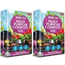 Image of Hardys 100 Litre Multi All Purpose Compost 2x 50L Bags Containers Basket Garden