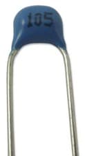 Image of Multilayer Ceramic Capacitor, 1 µF, 50 V, MCR Series, ± 10%, Radial Leaded, X7R