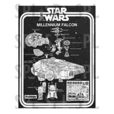Image of Starwars Millennium Falcon Retro Metal Aluminium Sign, Novelty Gift Home Décor