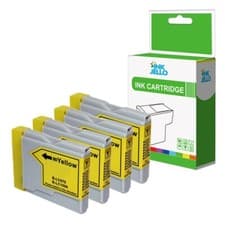 Image of 4 LC970 Yellow Ink Cartridge Compatible With Brother DCP-130C DCP-330C DCP-350C
