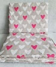 Image of 2 3 4 5 pc bedding set nursery baby 100% cotton for cot bed PINK WHITE HEARTS