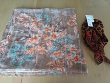Image of NEW & TAGS ACCESSORIZE HEAD TIE SCARF & LARGE 'DRAPING' SHAWL SCARF