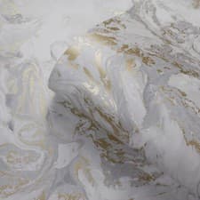 Image of Muriva Elixir Metallic Marble Swirls Abstract Art Grey & Gold Wallpaper 166506